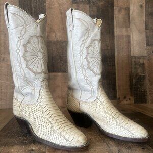 Dan Post Vintage Snakeskin Western Cowboy Boots Womens 6.5 M